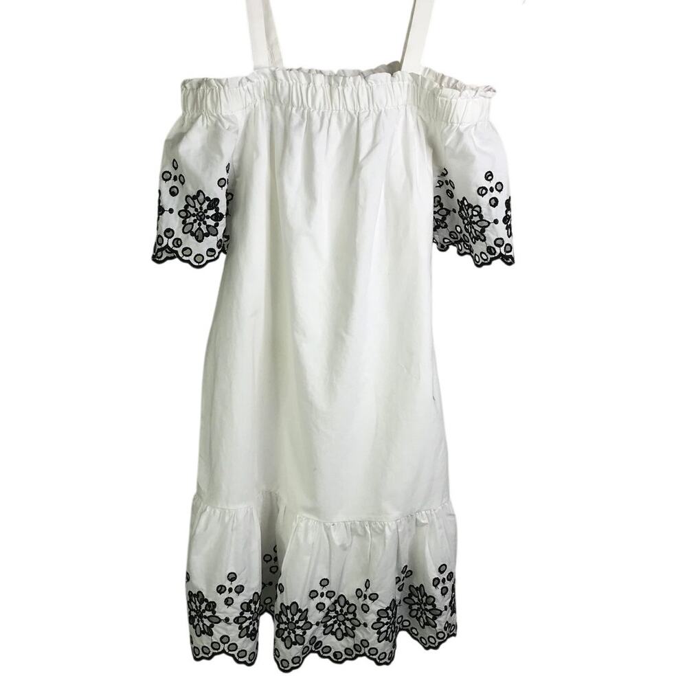 Vineyard Vines Dress Womens XS Boho Cottage Embroidered‎ Eyelet Off Shoulder NWT